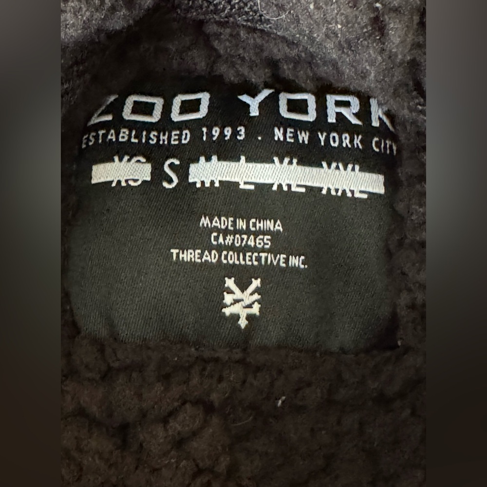 Zoo York gray Sherpa lined zip up hoodie NWT Small - Picture 10 of 10